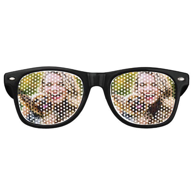 Add Yorkshire Terrier Photo Personalize Retro Sunglasses (Front)