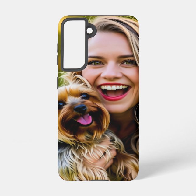 Add Yorkshire Terrier Photo Personalize Samsung Galaxy S21 Case (Back)