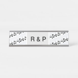 Add you name couple musical notes beats pattern bl desk name plate