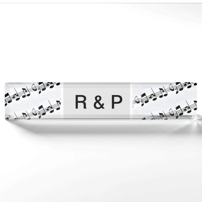 Add you name couple musical notes beats pattern bl nameplate (Front)
