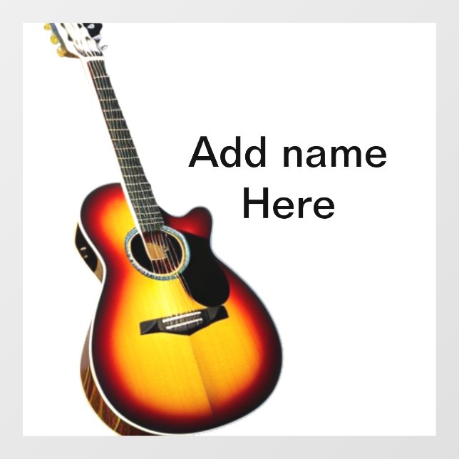 Add you name text brown acoustic guitar editable t (Sheet)