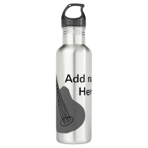 Add you name text brown acoustic guitar editable t 710 ml water bottle