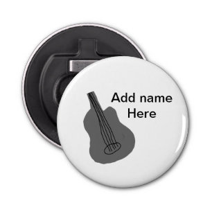 Add you name text brown acoustic guitar editable t bottle opener