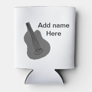 Add you name text brown acoustic guitar editable t can cooler