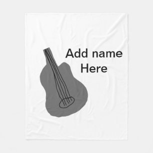 Add you name text brown acoustic guitar editable t fleece blanket