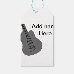 Add you name text brown acoustic guitar editable t gift tags