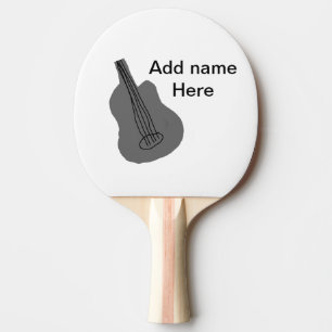 Add you name text brown acoustic guitar editable t ping pong paddle