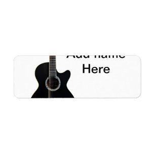 Add you name text brown acoustic guitar editable t return address label
