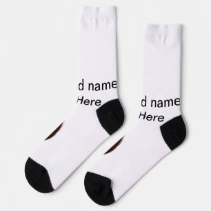 Add you name text brown acoustic guitar editable t socks