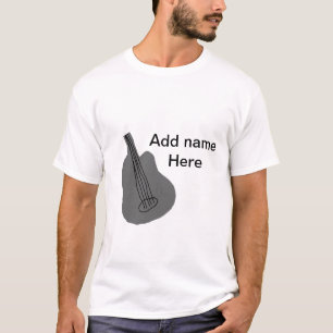 Add you name text brown acoustic guitar editable t T-Shirt