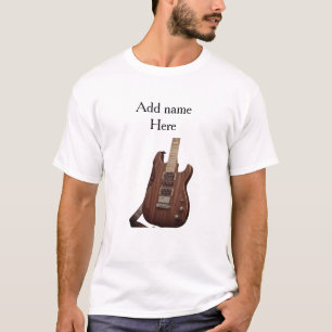 Add you name text brown acoustic guitar editable t T-Shirt