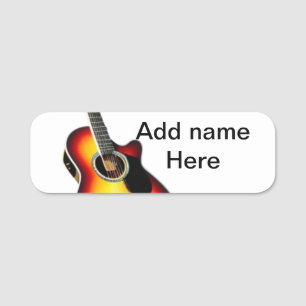 Add you name text brown acoustic guitar editable t tag