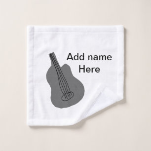 Add you name text brown acoustic guitar editable t wash cloth