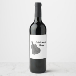 Add you name text brown acoustic guitar editable t wine label
