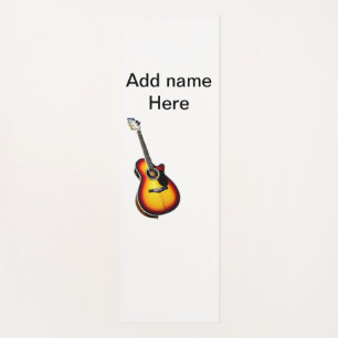 Add you name text brown acoustic guitar editable t yoga mat