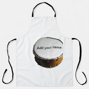 Add you name text brown black drum beats stick apron