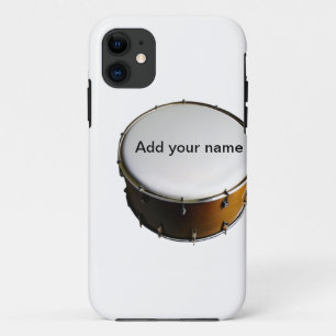 Add you name text brown black drum beats stick iPhone 11 case