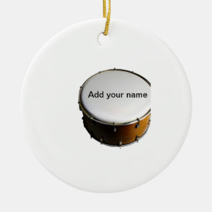 Add you name text brown black drum beats stick ceramic ornament