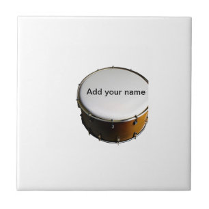 Add you name text brown black drum beats stick ceramic tile