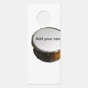 Add you name text brown black drum beats stick door hanger