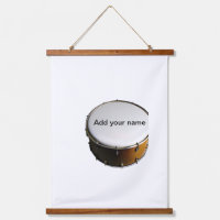 Add you name text brown black drum beats stick