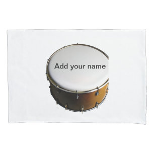Add you name text brown black drum beats stick pillowcase