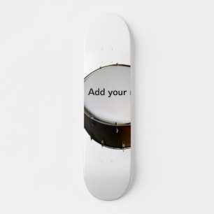 Add you name text brown black drum beats stick skateboard