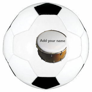 Add you name text brown black drum beats stick soccer ball
