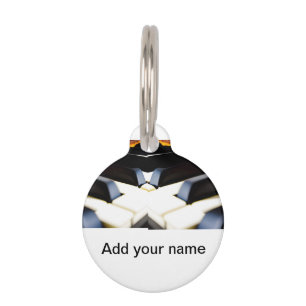 Add you name text brown black piano keys pet tag