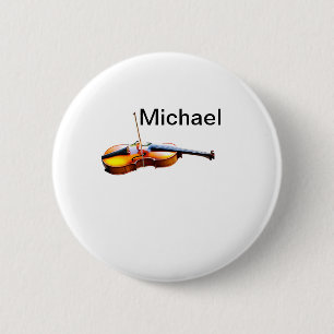 Add you name text brown violin music lover throw p 6 cm round badge