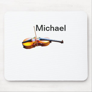 Add you name text brown violin music lover throw p mouse pad