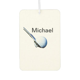 Add you name text golf ball club sports equipment car air freshener