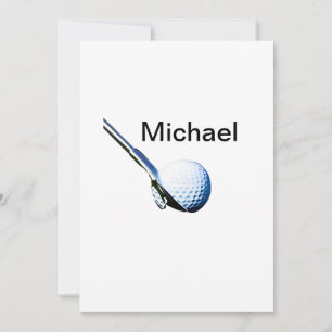 Add you name text golf ball club sports equipment holiday card