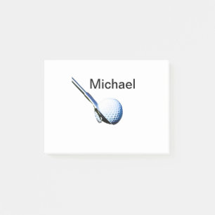 Add you name text golf ball club sports equipment post-it notes