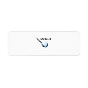 Add you name text golf ball club sports equipment return address label