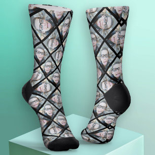 Add Your 1 Photo to Make a Pattern - Black Socks