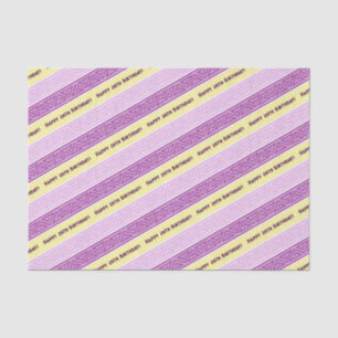 Add Your Age Happy Birthday Celtic Stripe Purple Tissue Paper