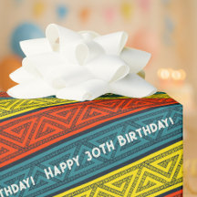 Add Your Age Happy Birthday Celtic Stripe Red Blue