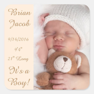 Add Your Baby's Photo & Birth Information Sticker