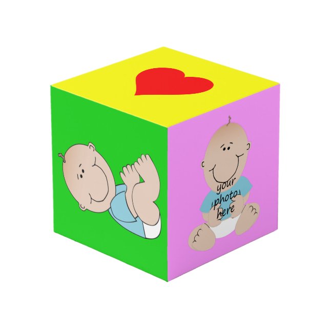 add your baby's photos cube (Front Angled)