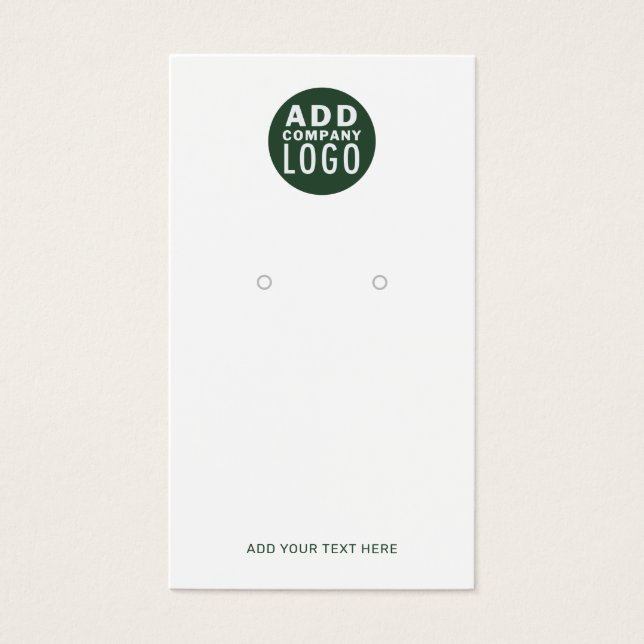 Add Your Brand Logo Custom Earring Display Card (Front)