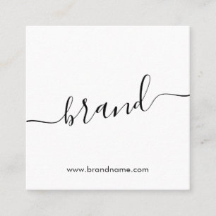 Add your brand name modern minimalist white square business card
