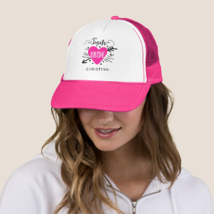 Add Your Bridesmaid Name Pink Heart Team Bride Trucker Hat