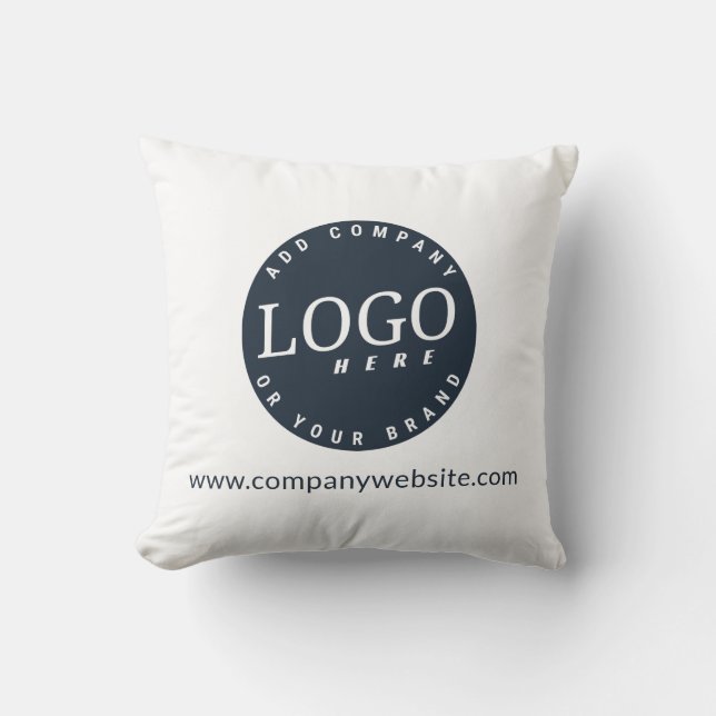 Add Your Business Logo and Company Website Address Cushion (Front)