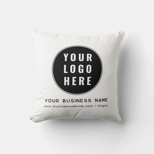 Add Your Business Logo and Company Website Address Cushion (Front)