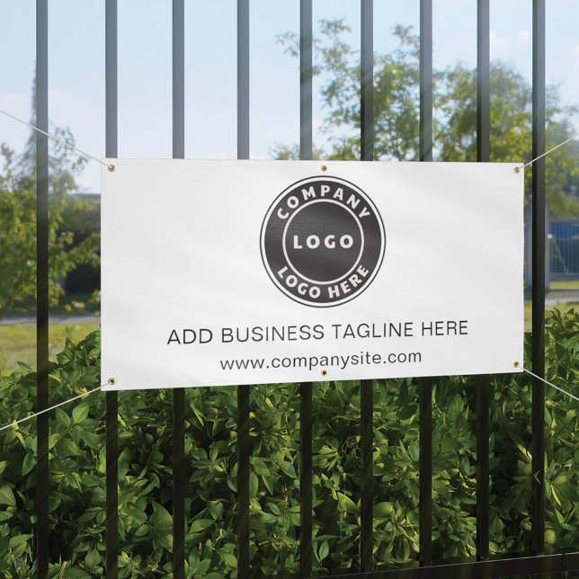 Add Your Business Logo and Company Website Banner (Business Logo and Slogan Outdoor Banner)