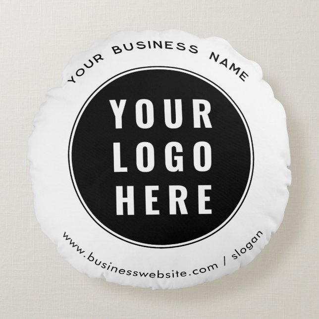Add Your Business Logo and Company Website Custom Round Cushion (Front)