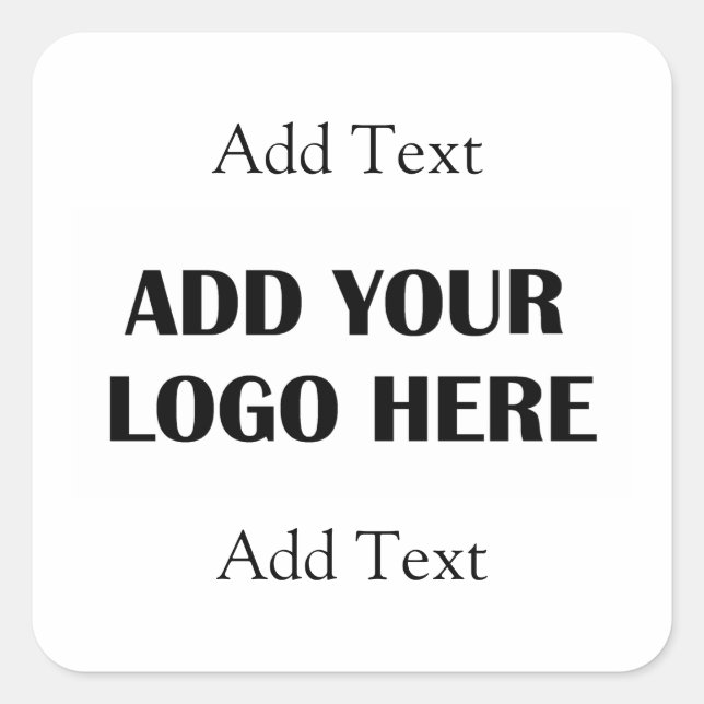 Add your Business Logo and Info  Square Sticker (Front)