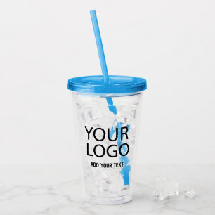 Add Your Business Logo and Text Custom   Acrylic Tumbler