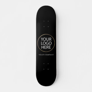 Add Your Business Logo and Text Custom Black Skateboard